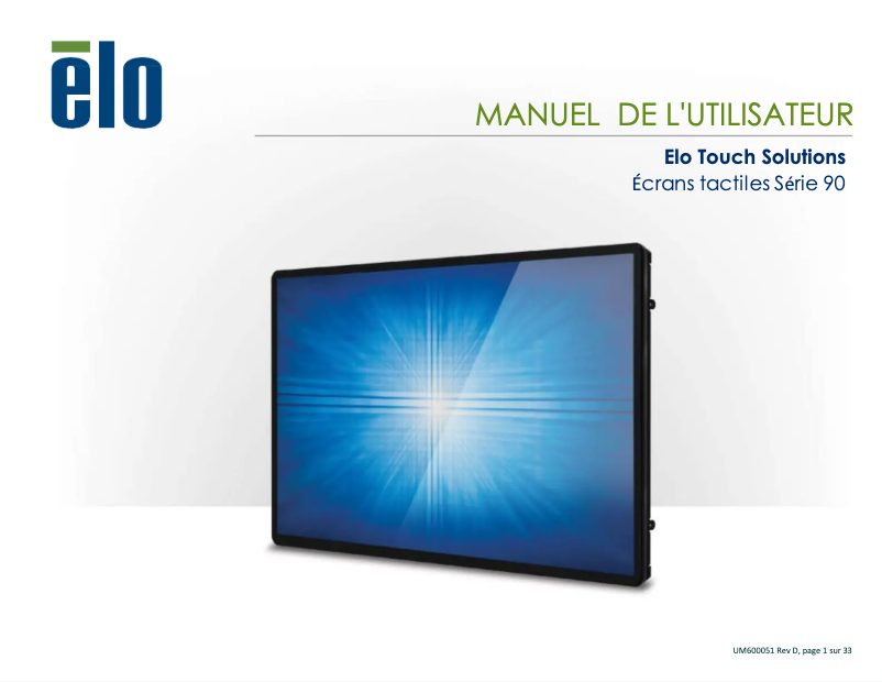 Page n°1 - Manuel utilisateur Elo 1093L