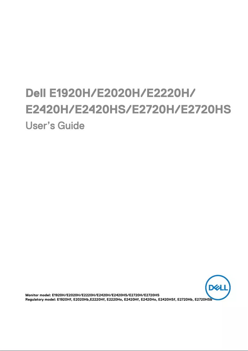 Page 1 de la notice Manuel utilisateur Dell E2020H