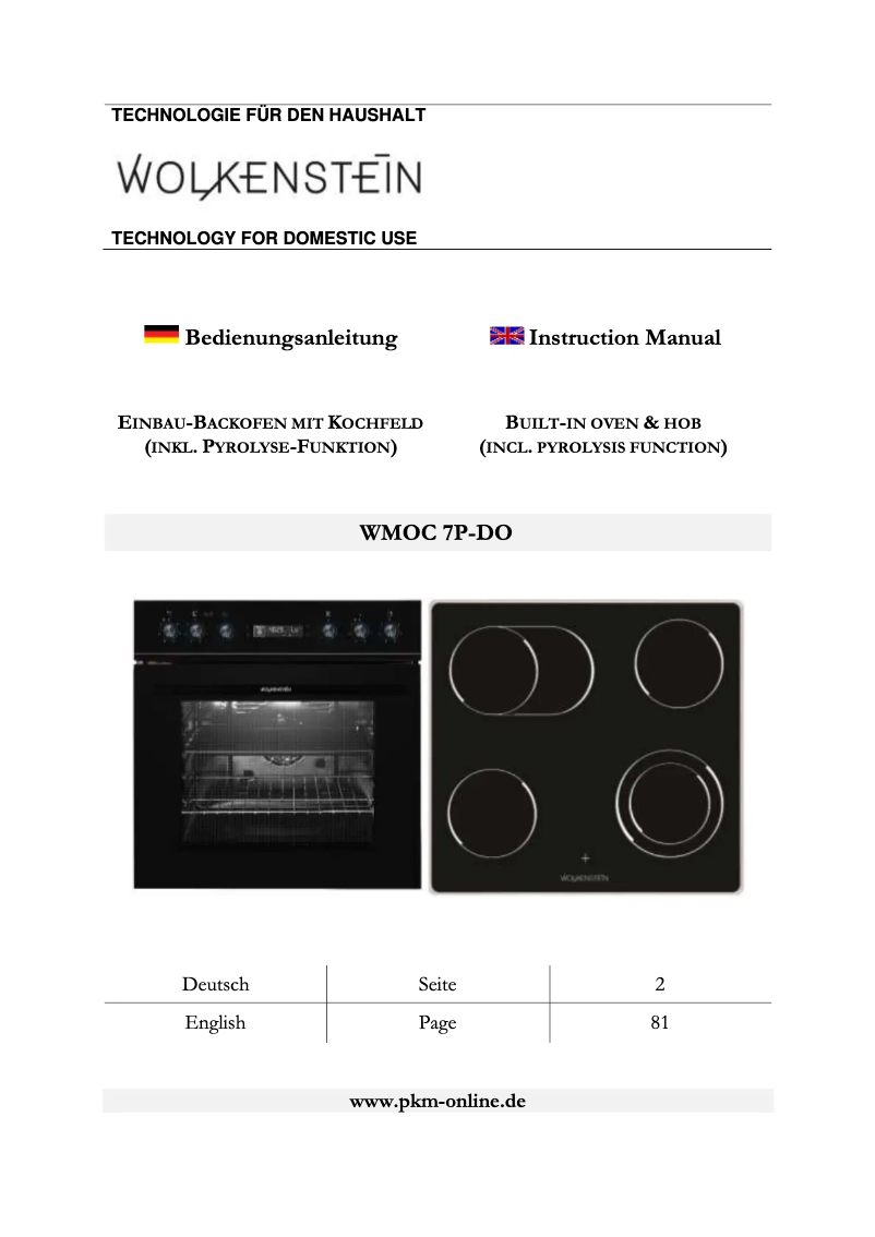 Page n°1 - Manuel utilisateur Wolkenstein WMOC 7P-DO