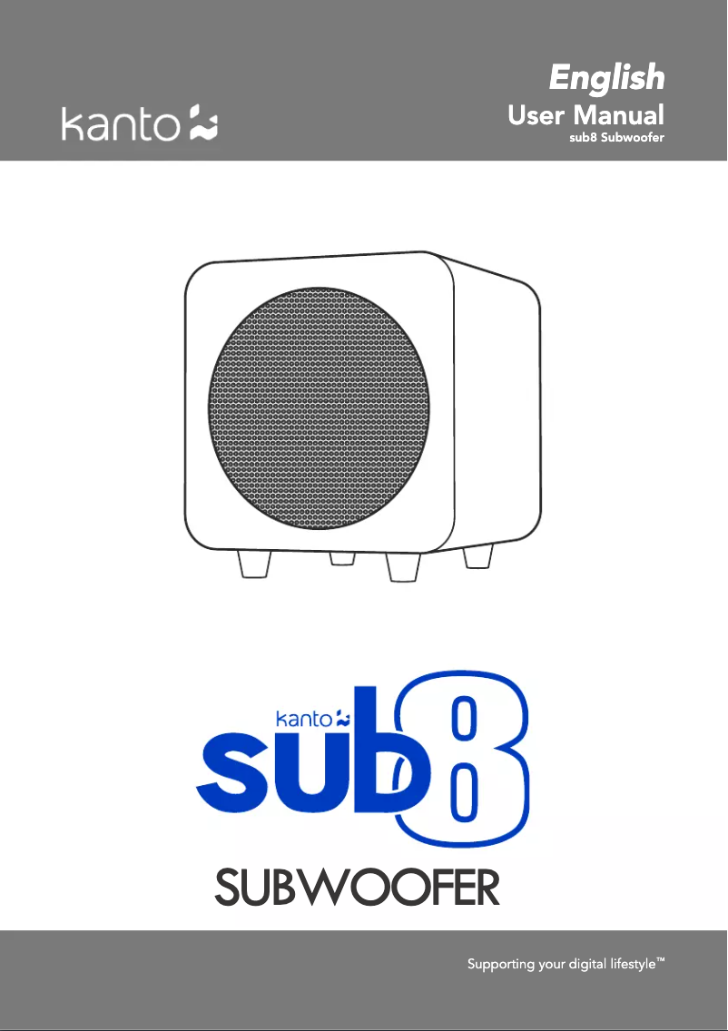 Page 1 de la notice Manuel utilisateur Kanto SUB8