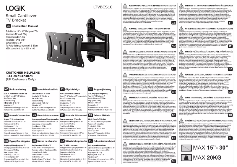 Page 1 de la notice Manuel utilisateur Logik LTVBCS10