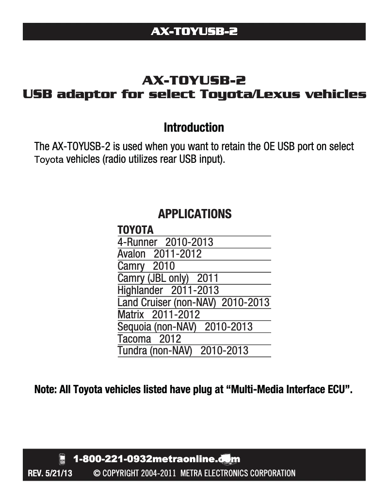 Image de la première page du manuel de l'appareil AX-TOYUSB-2