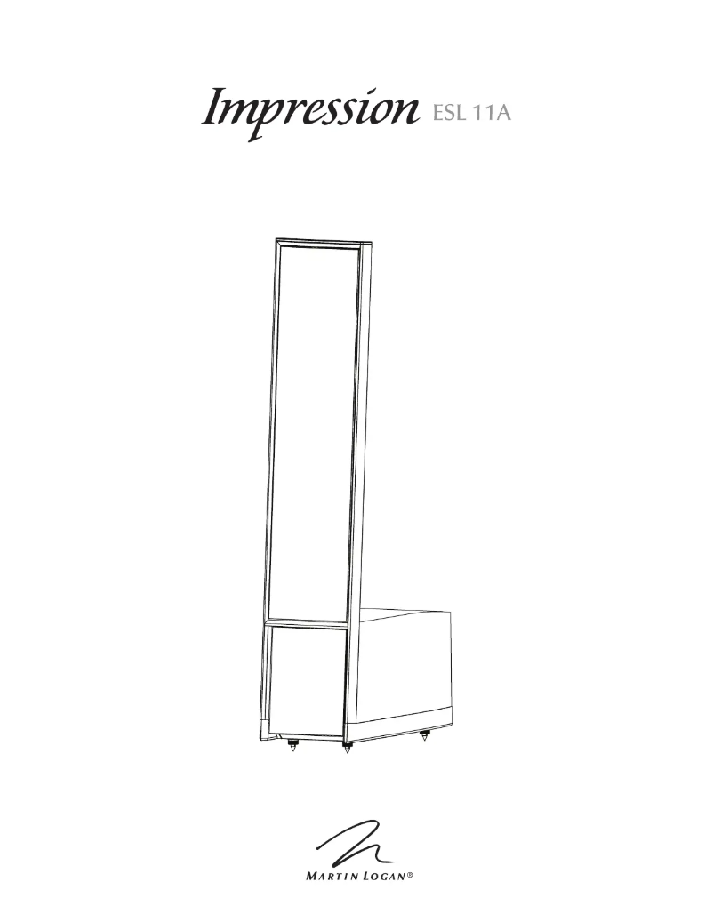 Page n°1 - Manuel utilisateur Martin Logan Impression ESL 11A