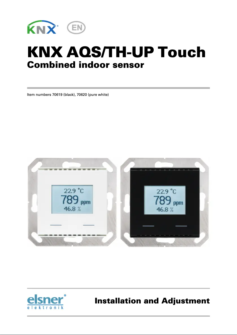 Image de la première page du manuel de l'appareil KNX AQS/TH-UP Touch