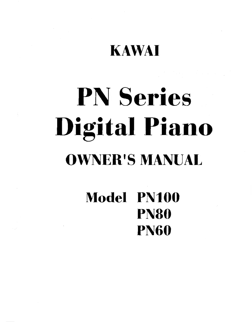 Page 1 de la notice Manuel utilisateur Kawai PN60