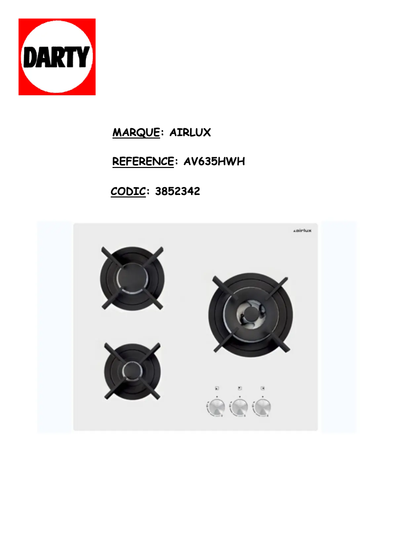 Image de la première page du manuel de l'appareil AV635HWH