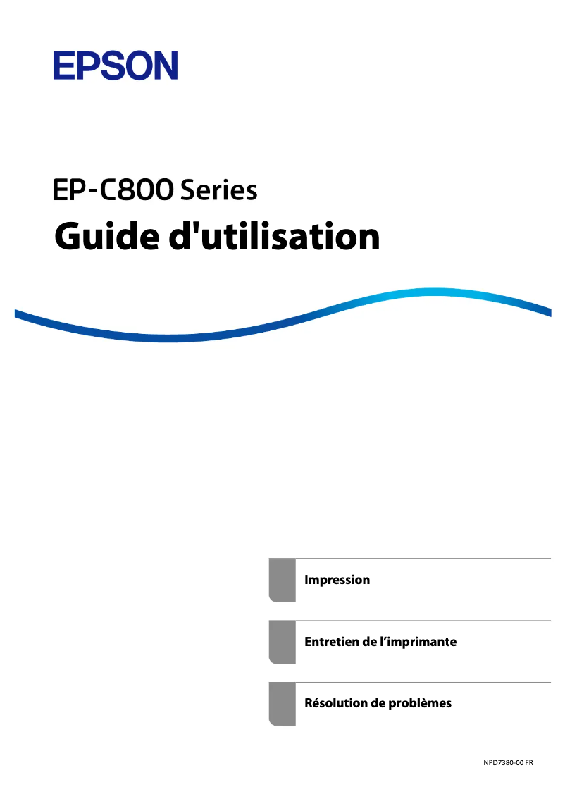 Page 1 de la notice Manuel utilisateur Epson WorkForce Pro EM-C800R