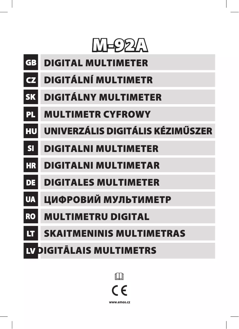 Image de la première page du manuel de l'appareil M92A