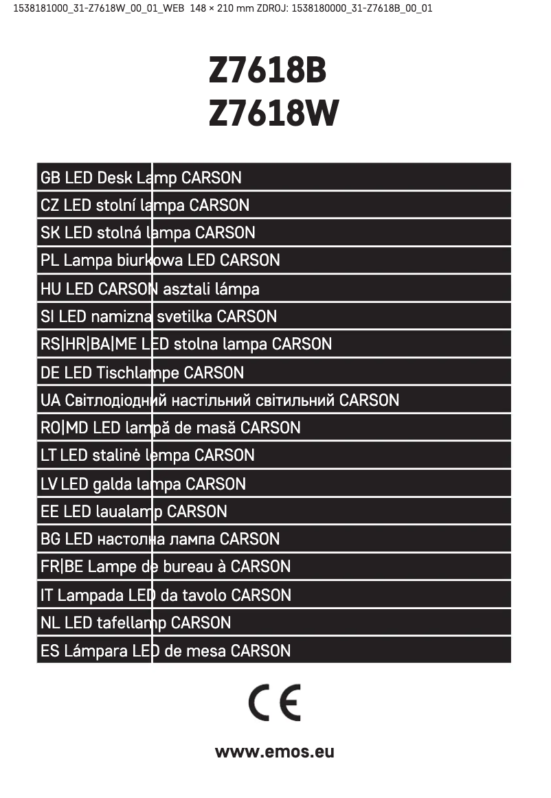 Página 1 del manual Manual de usuario Emos Z7618W