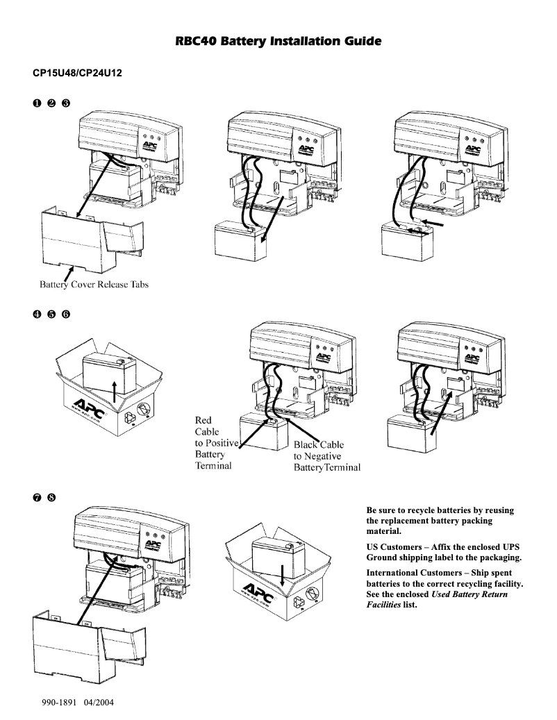 Page n°1 - Manuel utilisateur APC RBC40