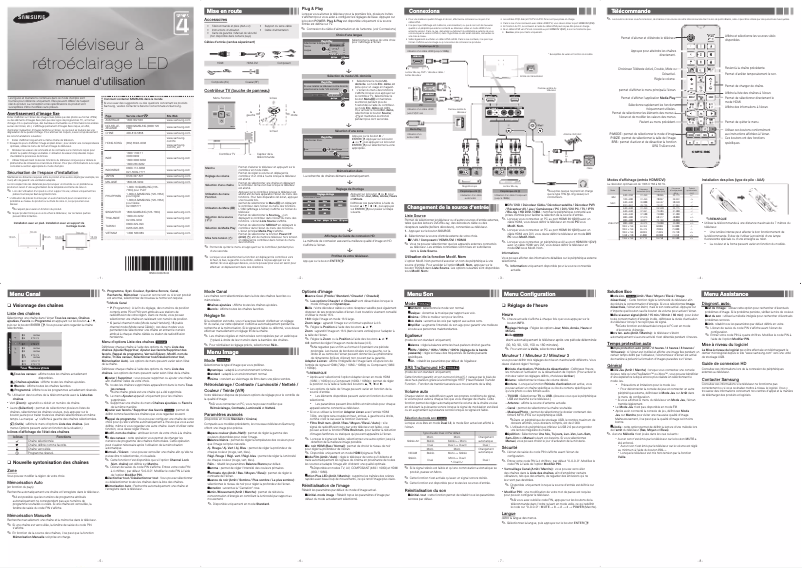 Page 1 de la notice Manuel utilisateur Samsung UA32EH4030R