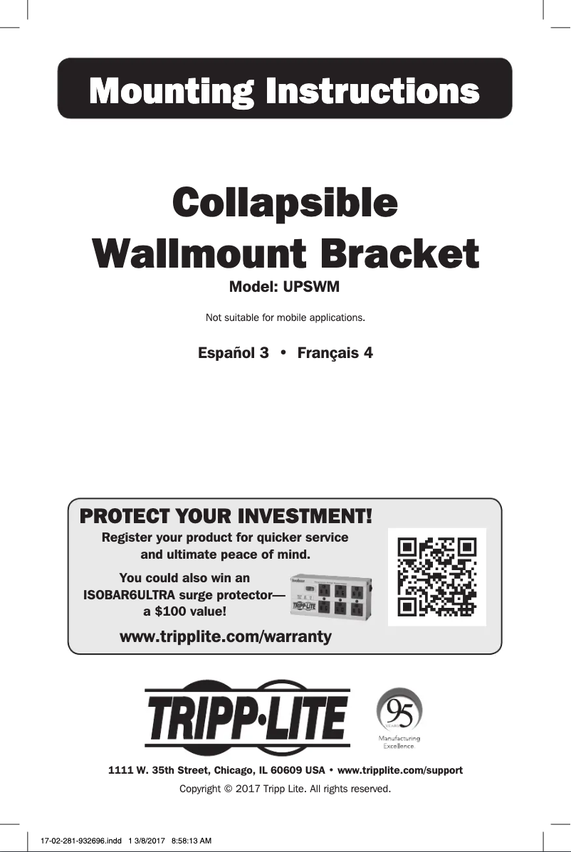 Page n°1 - Manuel utilisateur Tripp Lite UPSWM