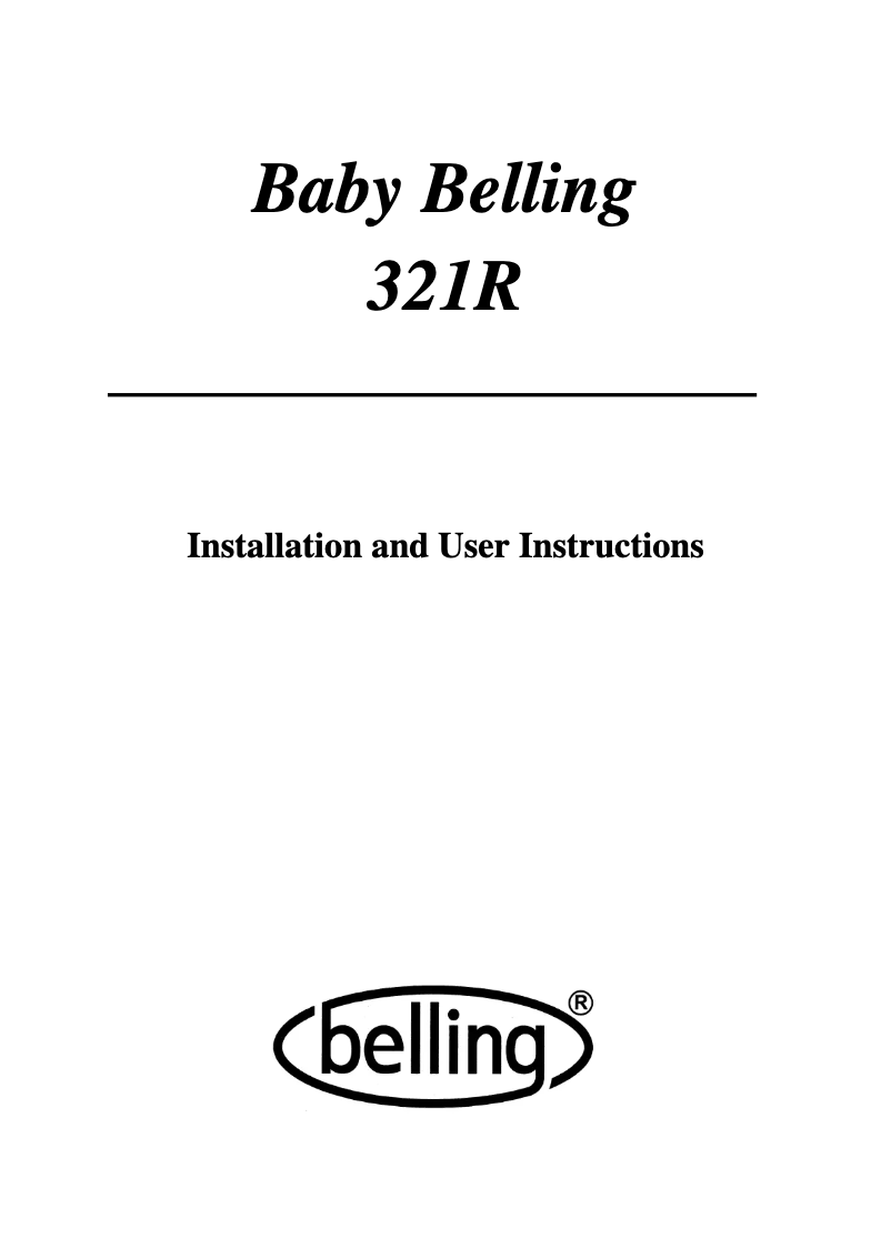 Página 1 del manual Manual de usuario Belling Baby 321R