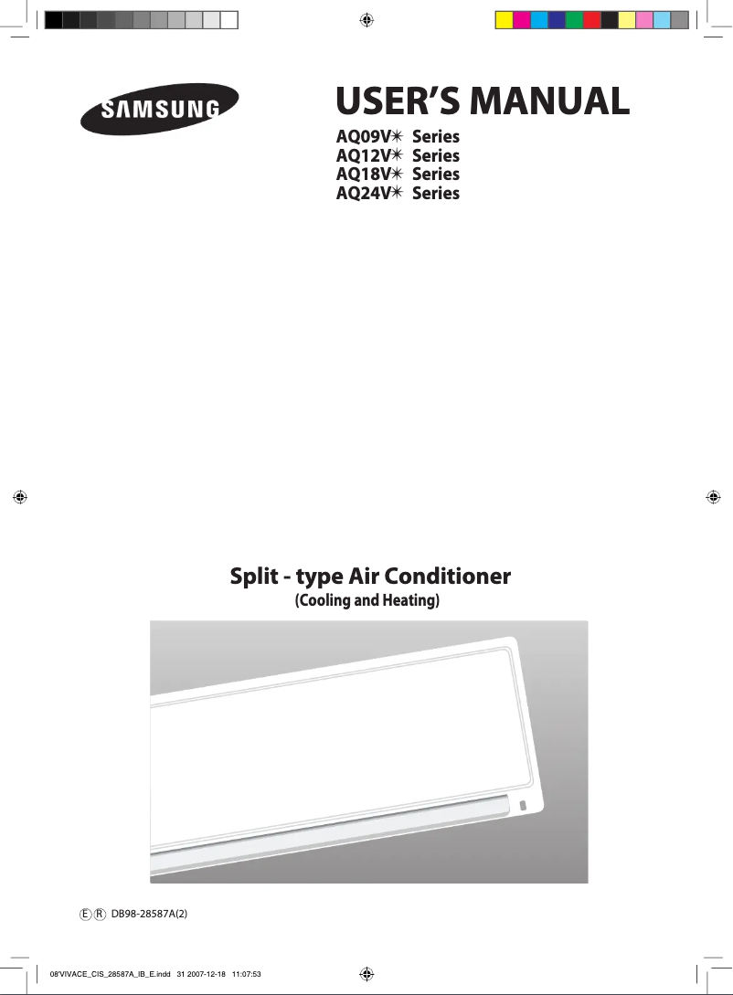 Page 1 de la notice Manuel utilisateur Samsung AQ18VBCX