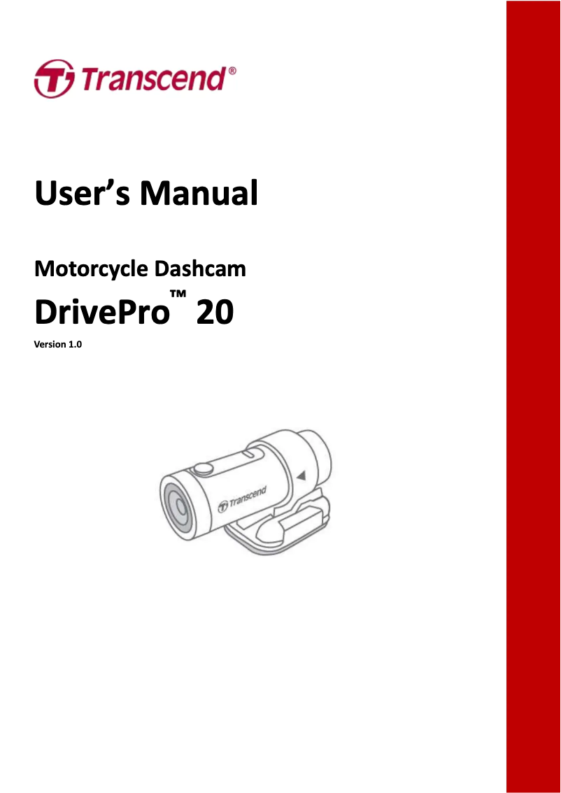 Imagen de la primera página del manual del dispositivo DrivePro 20