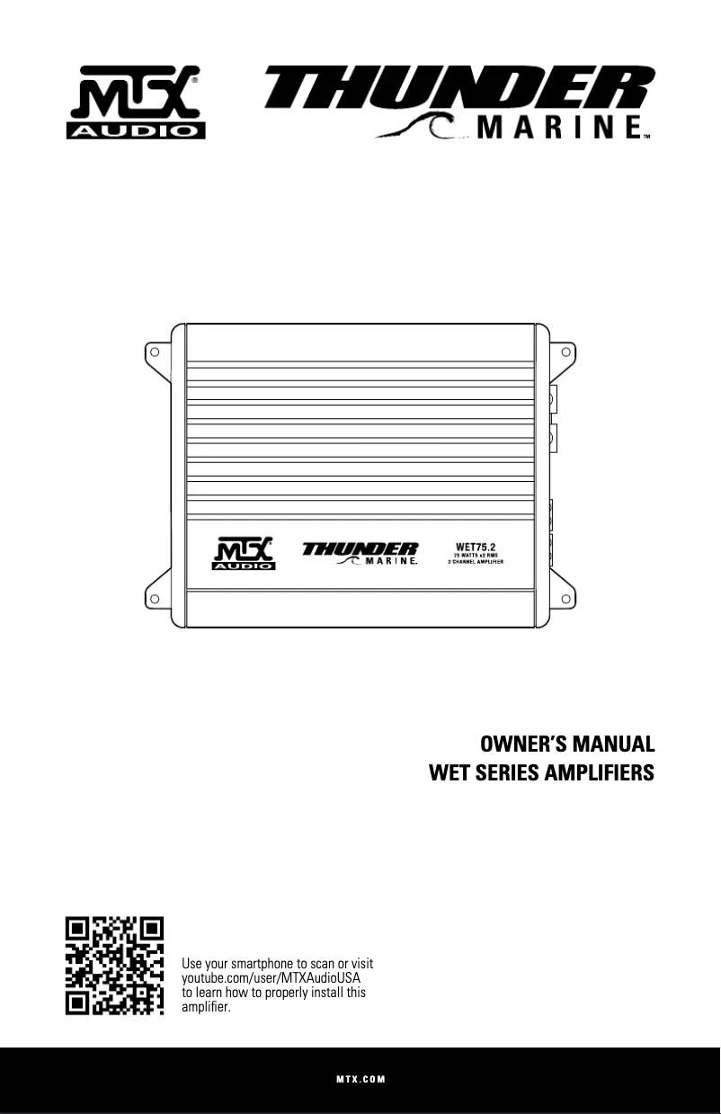 Page n°1 - Manuel utilisateur MTX Audio WET75.4