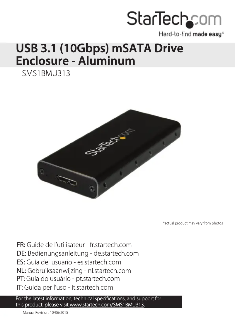 Image de la première page du manuel de l'appareil SMS1BMU313