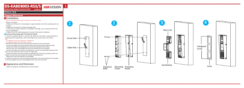 Page 1 of the manual User Manual Hikvision DS-KABD8003-RS3/S