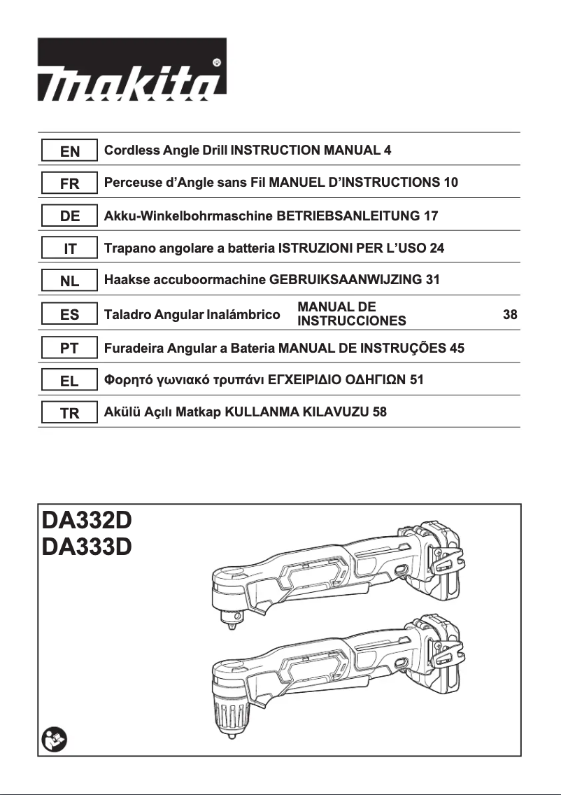 Page n°1 - Manuel utilisateur Makita DA333D