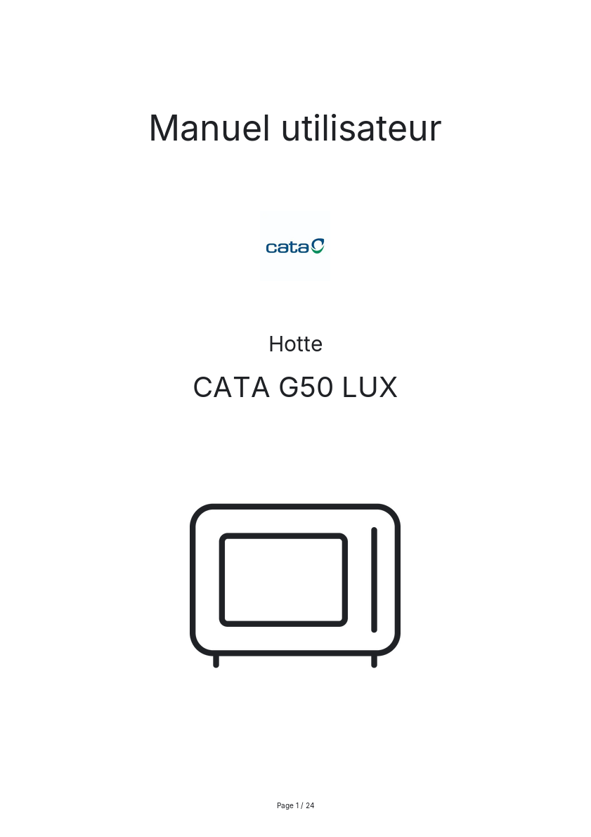 Image de la première page du manuel de l'appareil G50 LUX