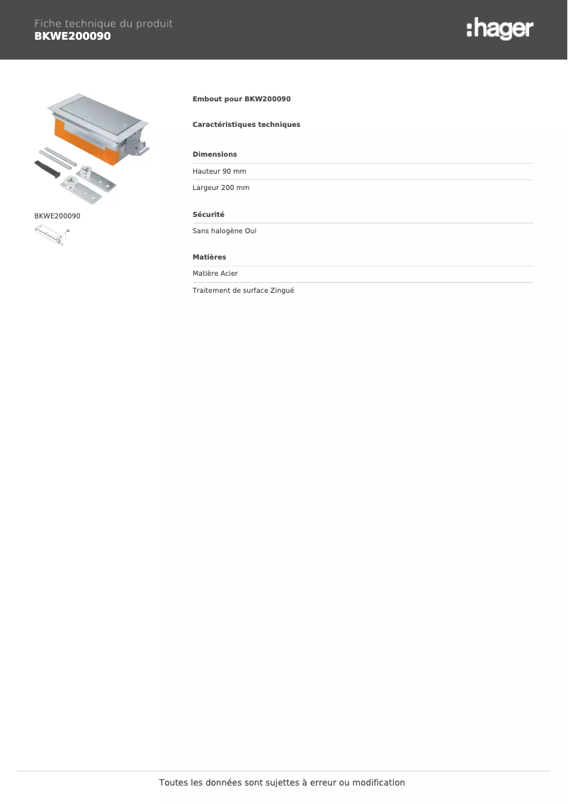 Image de la première page du manuel de l'appareil BKWE200090