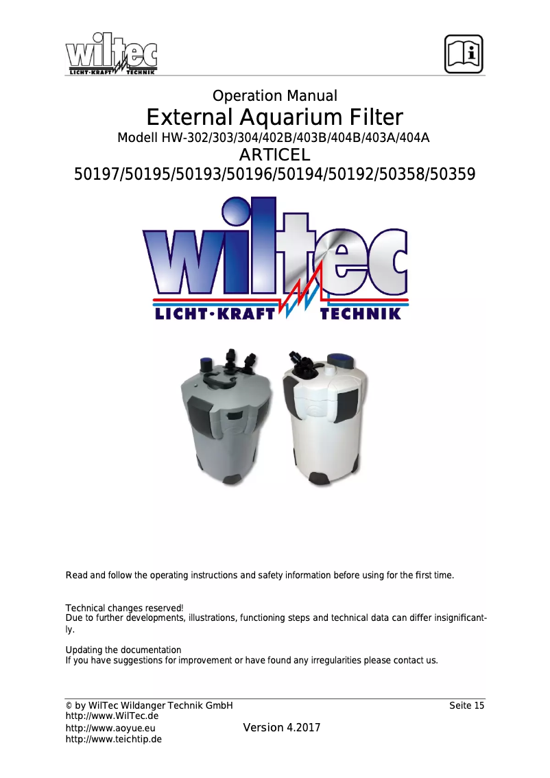 Página 1 del manual Manual de usuario WilTec HW-304