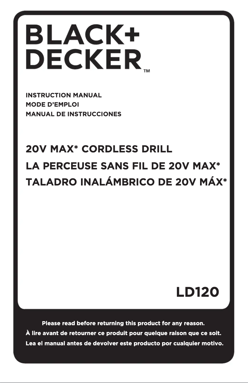 Page n°1 - Manuel utilisateur Black & Decker LD120VA