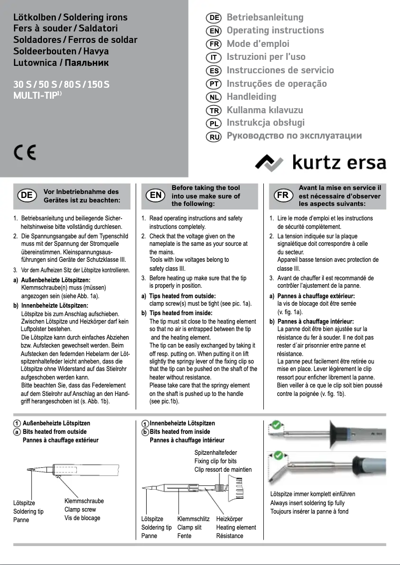 Page 1 de la notice Manuel utilisateur Ersa 50 S