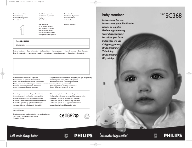 Page 1 de la notice Manuel utilisateur Philips SBCSC368