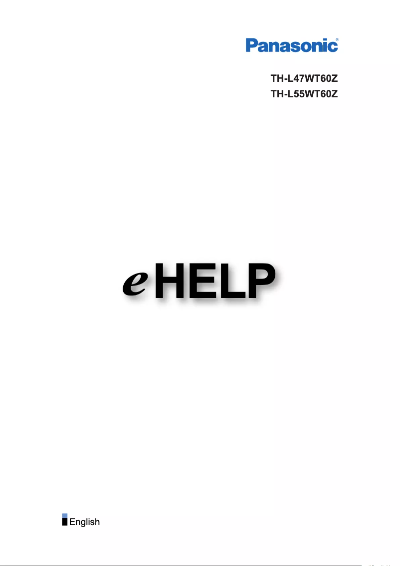 Page 1 de la notice Manuel utilisateur Panasonic TH-L55WT60Z