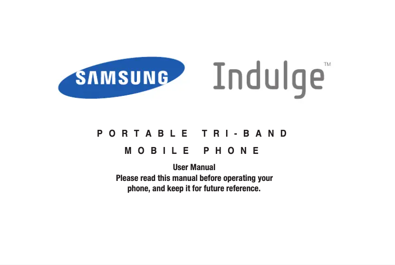 Page 1 de la notice Manuel utilisateur Samsung Indulge