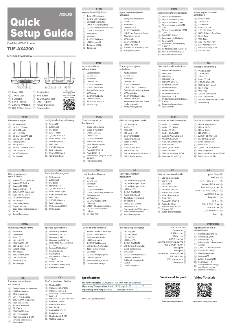 Image de la première page du manuel de l'appareil TUF Gaming AX4200