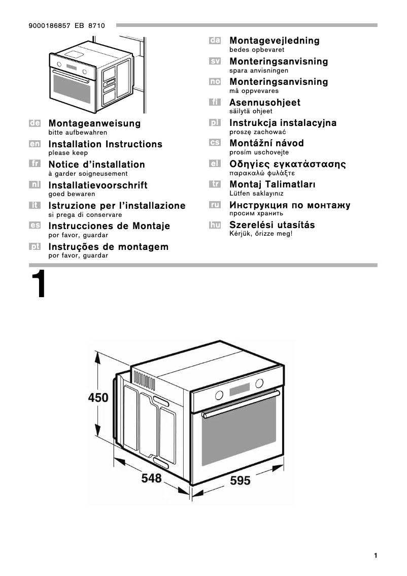 Page n°1 - Guide d'installation Neff B8762N0