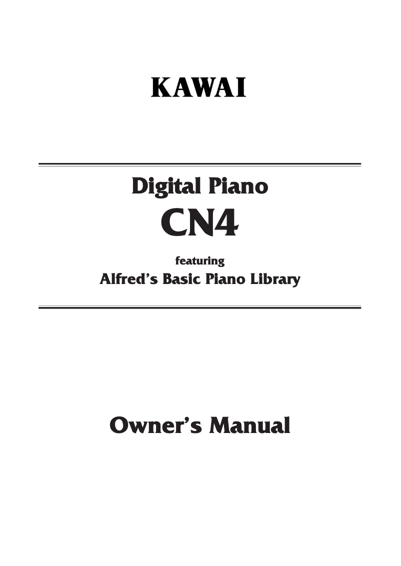 Página 1 del manual Manual de usuario Kawai CN4