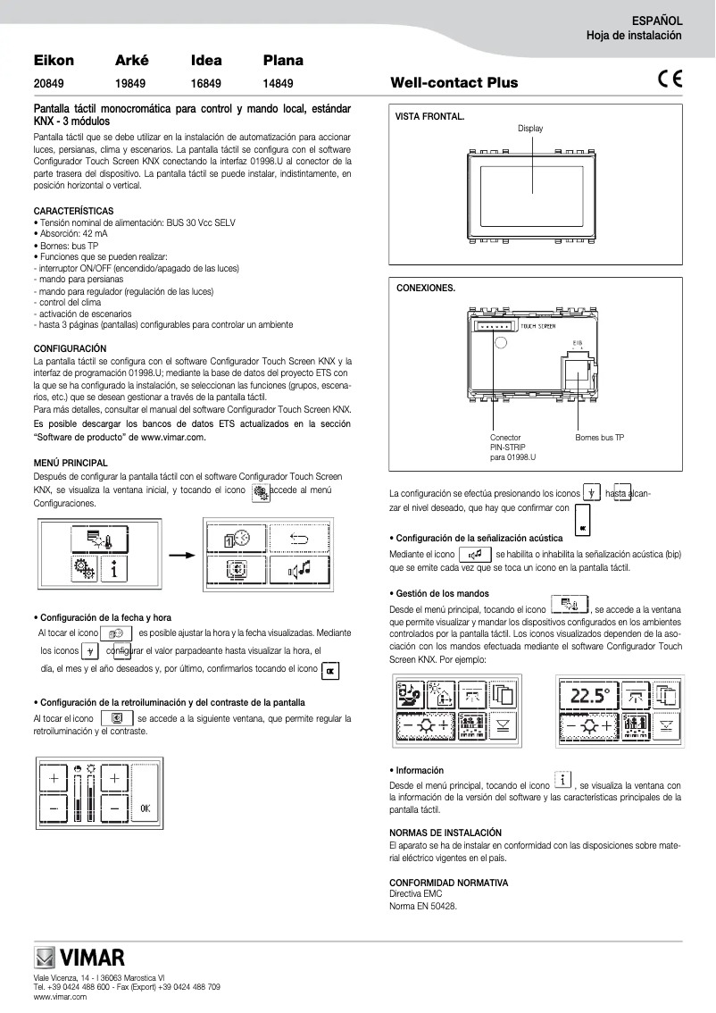 Page n°1 - Manuel utilisateur Vimar 19849.B
