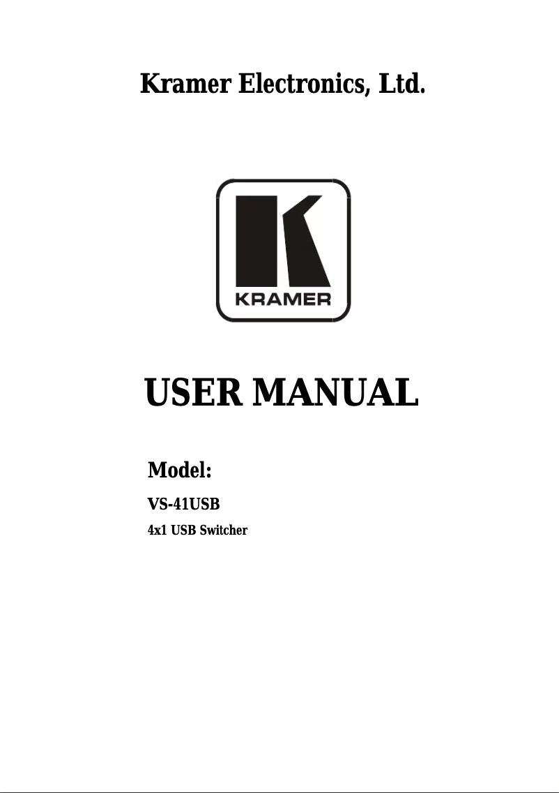 Página 1 del manual Manual de usuario Kramer VS-41USB