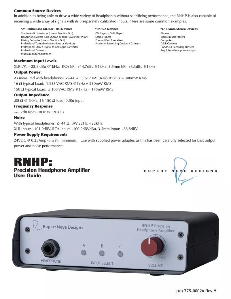 Image de la première page du manuel de l'appareil RNHP Precision