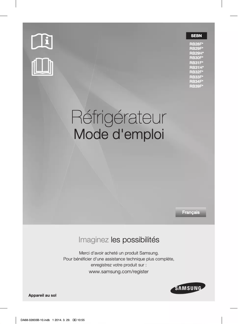 Page n°1 - Manuel utilisateur Samsung RB31FERNDSS