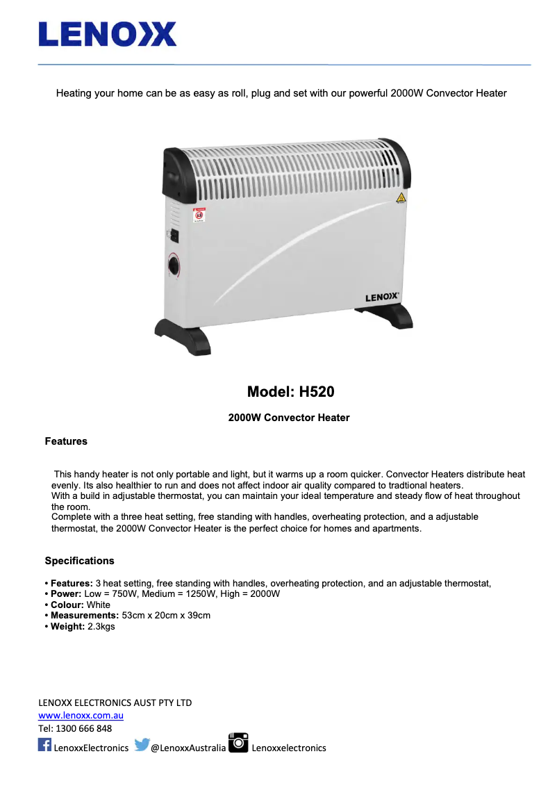 Image de la première page du manuel de l'appareil H520