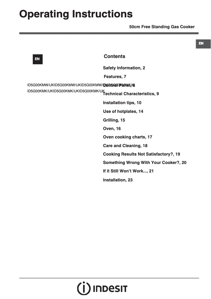 Image de la première page du manuel de l'appareil ID5G00KMW/UK