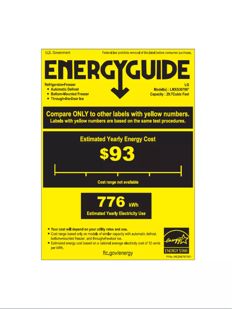 Page 1 de la notice Manuel utilisateur LG LMXS30796