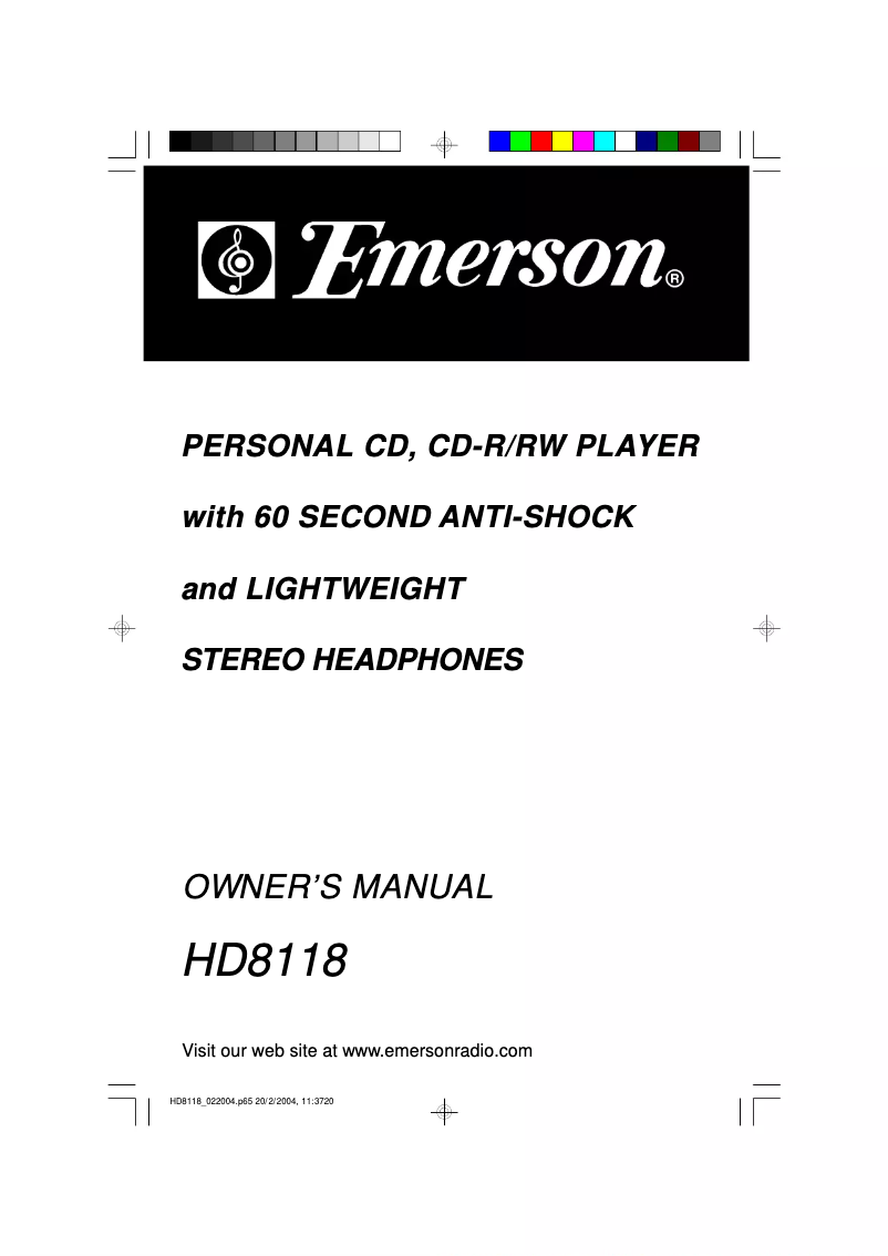Page n°1 - Manuel utilisateur Emerson HD8118