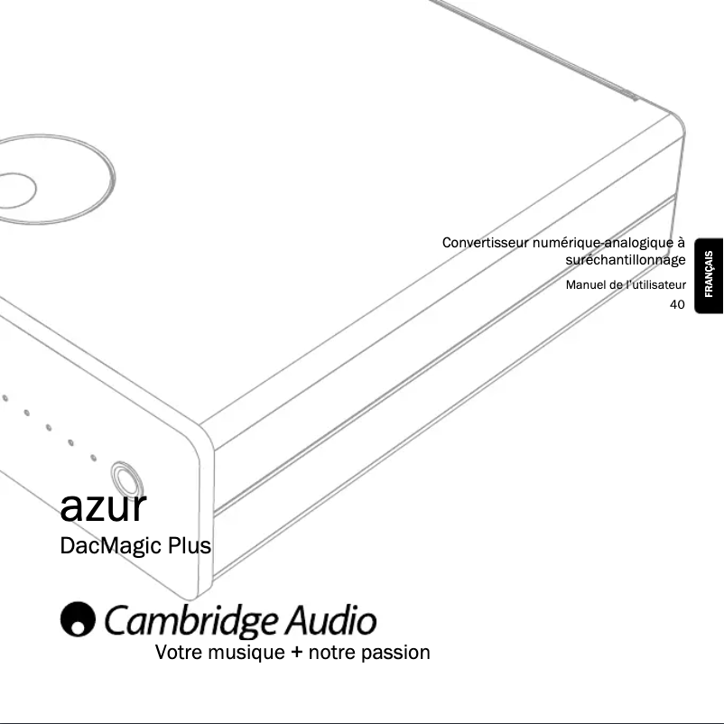 Image de la première page du manuel de l'appareil Azur DacMagic Plus