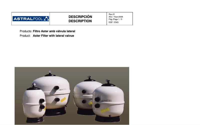 Page n°1 - Manuel utilisateur AstralPool APS700B