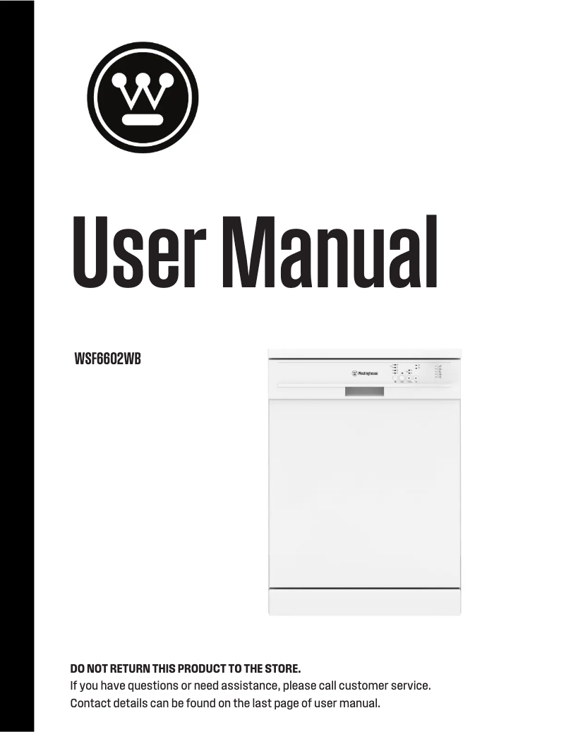 Image de la première page du manuel de l'appareil WSF6602XB