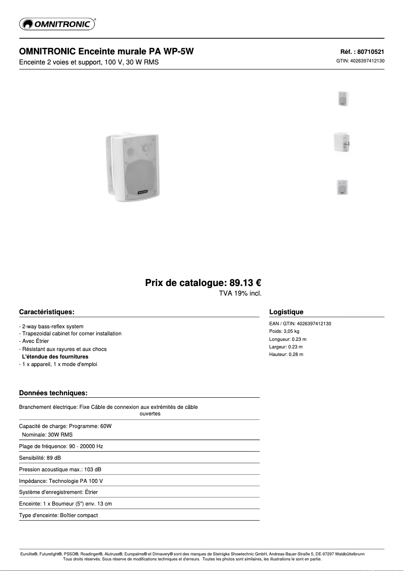 Image de la première page du manuel de l'appareil WP-5W