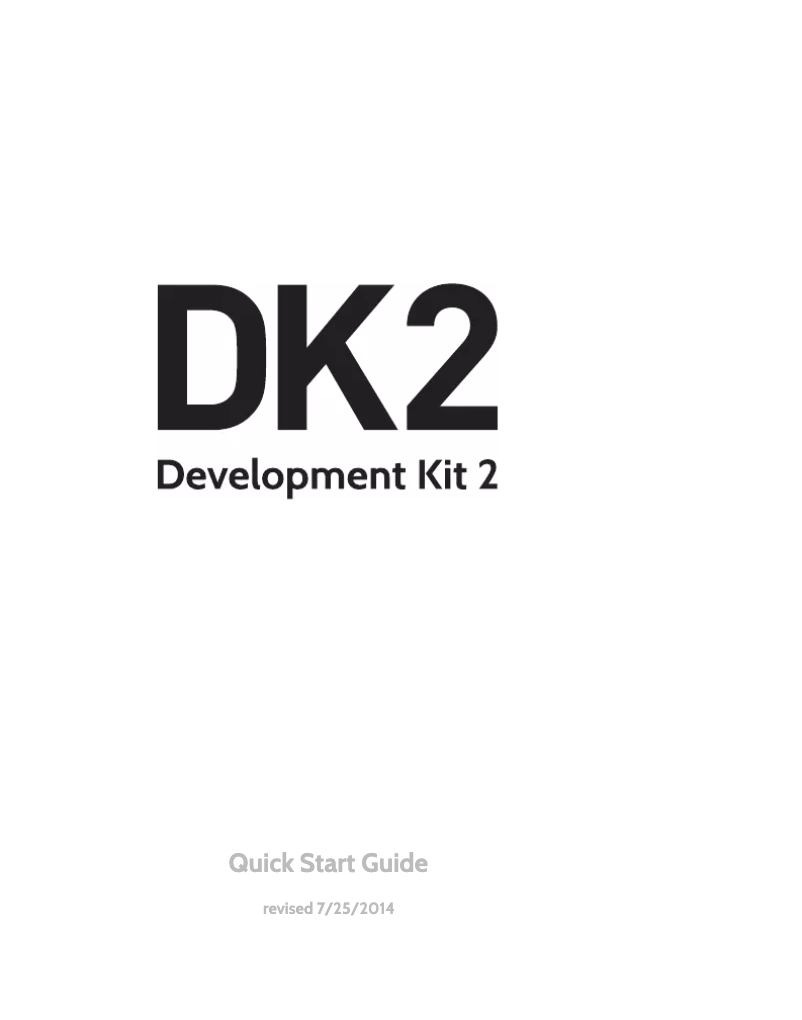Página 1 del manual Manual de usuario Oculus VR Development Kit 2