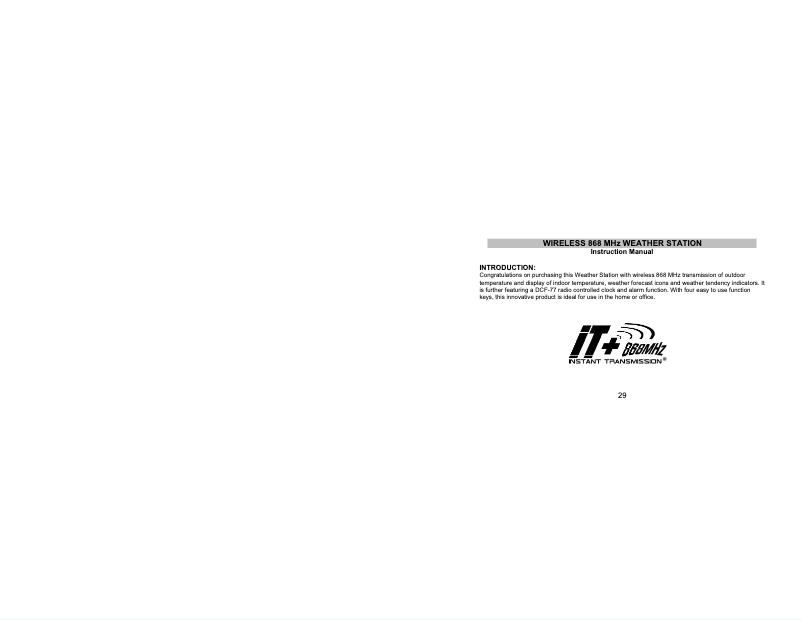 Page 1 de la notice Manuel utilisateur Techno Line WS 9130-IT