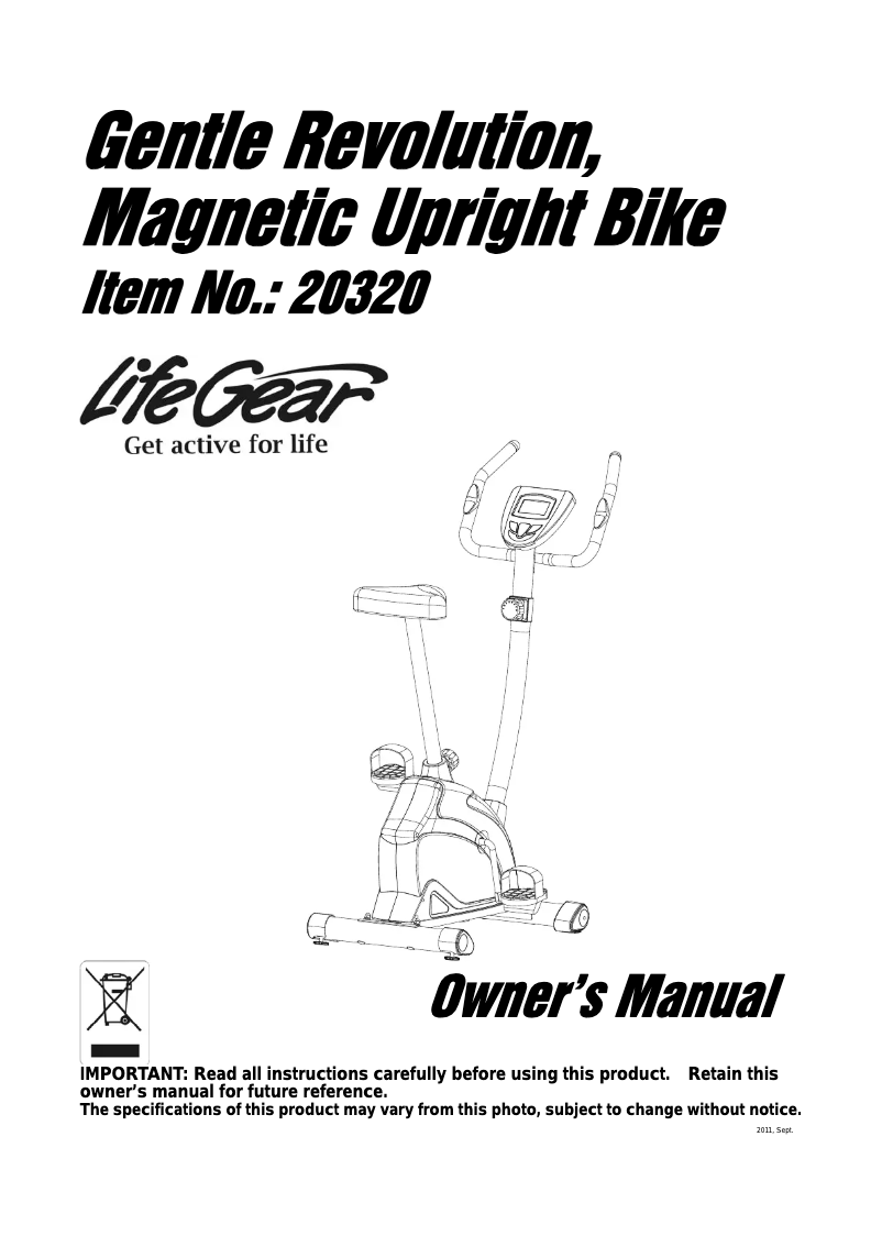 Página 1 del manual Manual de usuario Life Gear Gentle 20320