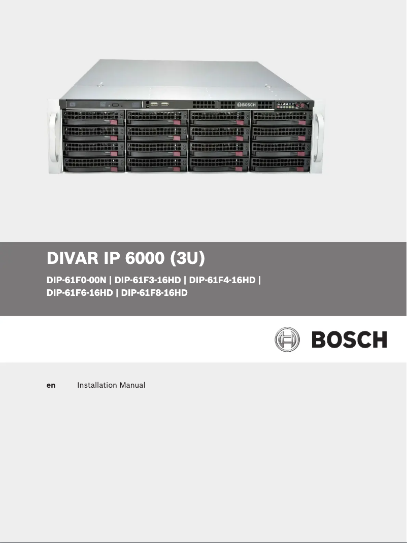 Page n°1 - Manuel utilisateur Bosch DIVAR IP 6000